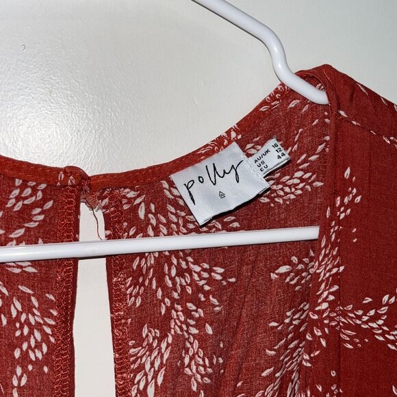 POLLY Rust Wrap Romper Ruffle Size 12 - Picture 5 of 11